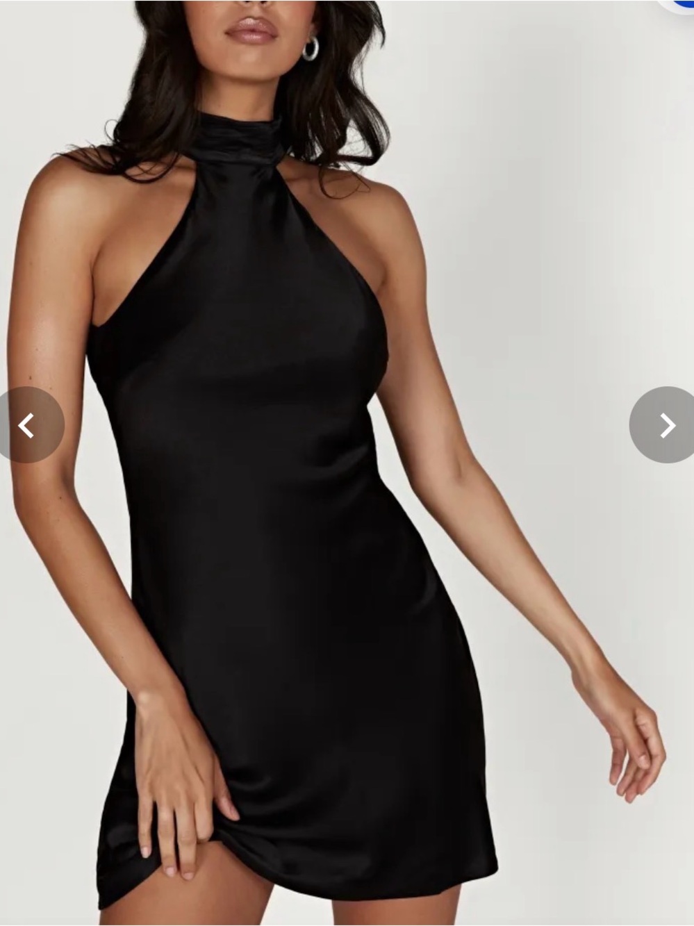 Black Halter Mini Cocktail Dress